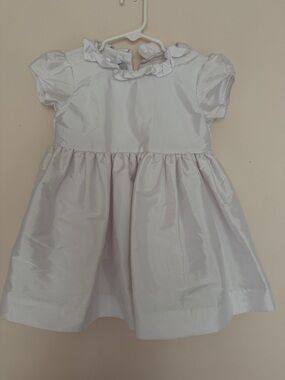 bella bliss White Ruffle Collar Formal Girls' Dress